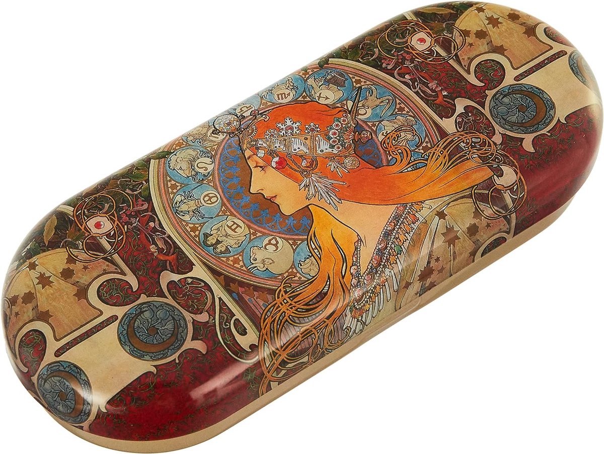 Brillenkoker Art Nouveau-Zodiak van metaal, meerkleurig, 16 x 6,6 x 2,8 cm