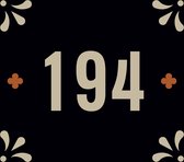 Huisnummerbord nummer 194 | Huisnummer 194 |Zwart huisnummerbordje Dibond | Luxe huisnummerbord