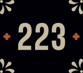 Huisnummerbord nummer 223 | Huisnummer 223 |Zwart huisnummerbordje Dibond | Luxe huisnummerbord