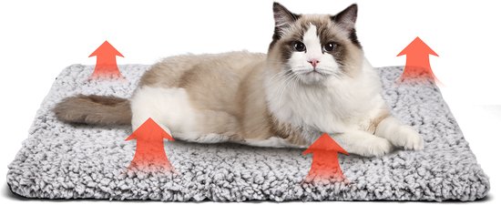Nobleza Vetbed - warmtemat - M - voor honden en katten - 70x50cm - Lichtgrijs