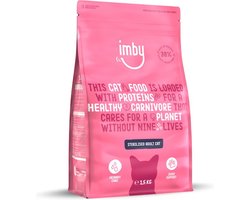 Imby Kattenvoer droogvoer met insecten - 100% natuurlijke kattenbrokken - insecteneiwit - hypoallergeen - kattenvoeding - kattenkorrels droogvoer kat - 1,5kg