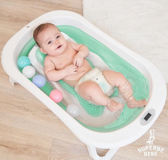 Baignoire bébé pliable avec coussin de bain antidérapant/baignoire XXL  avec