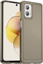 Mobigear Hoesje geschikt voor Motorola Moto G73 5G Telefoonhoesje Hardcase | Mobigear Crystal Backcover Shockproof | Schokbestendig Moto G73 5G Telefoonhoesje | Anti Shock Proof - Grijs