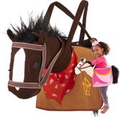 Equus.toys - Cheval habillé avec tapis de selle Cowboy, cheval jouet marron