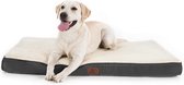 Orthopedisch hondenbed voor grote honden - 112x81x7,6cm hondenkussen pluizige hondenmat wasbaar hondenmatras in grijs voor grote honden