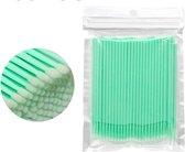 Wegwerp Microbrushes - Wimpers Uitbreiding - Individuele Lash Verwijderen - Wattenstaafje - Micro Borstel Voor Wimper Extensions Tool- microbrush - 100stuks - Lichtgroen