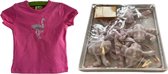 Setje - Billy Lilly - shirt - roze - flamingo - meisjes + boxmobiel - roze 4