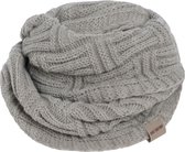 Knit Factory Bobby Gebreide Colsjaal Dames & Heren - Nekwarmer Ronde Sjaal - Nekwarmer - Wollen Sjaal - Grijze colsjaal - Dames sjaal - Heren sjaal - Unisex - Iced Clay - One Size