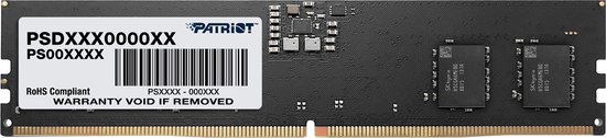 Patriot Memory Signature - Geheugen - DDR5 - 16 GB: 1 x 16 GB - 288-PIN - 4800 MHz / PC5-38400 - CL40 - 1.1V - On-die ECC - zwart
