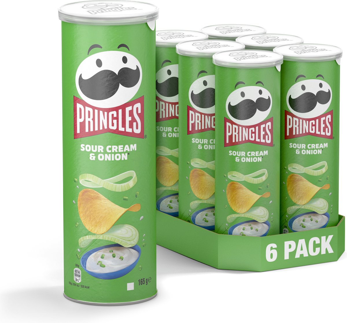 Pringles Chips Sour Cream & Onion - 6 x 165 gr - Voordeelverpakking