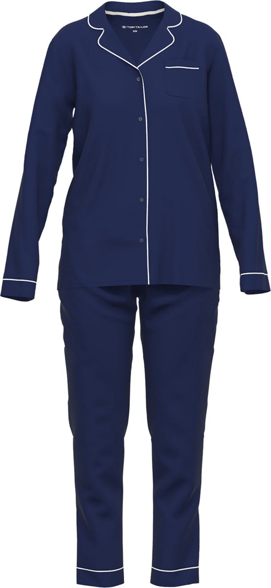 Tom Tailor Pyjama lange broek - 630 - maat 40 (40) - Dames Volwassenen - Viscose- 60192-6085-630-40 Dark Blue