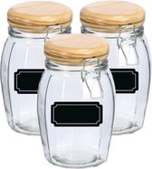 Weckpotten/inmaakpotten - 6x - 1.2L - glas - met beugelsluiting - incl. etiketten
