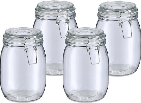 10x Weckpotten/inmaakpotten 300 ml met beugelsluiting voor kerst