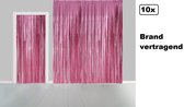10x Rideau métallisé 2,4 mètres x 1 mètre rose bébé - IGNIFUGE - fête à thème festival mariage gala disco paillettes et décoration murale glamour