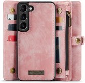 CaseMe 008 2-in-1 Book Case & Back Cover met Portemonnee - Geschikt voor Samsung Galaxy S23 Hoesje - Pink