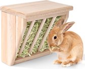 Wooden hay rack for stall, rabbit feeder for rabbits, guinea pigs, hay feeder, size S: 15 x 10 x 15 cm