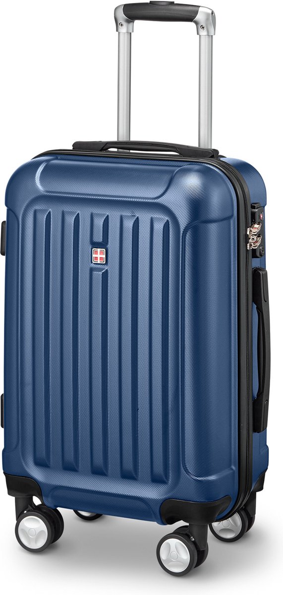 Swiss Alps - Handbagage Koffer - 55x35x22 cm - 4 Wielen - Blauw