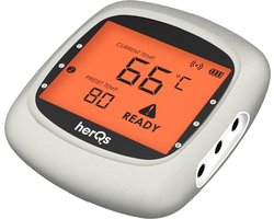 HerQs - EasyBBQ pro - BBQ thermometer – Keuken thermometer, barbecue, digitale, kerntemperatuur, vleesthermometer, Bluetooth, app, draadloos, thermometer HerQs - EasyBBQ pro - BBQ thermometer – Keuken thermometer, barbecue, digitale, kerntemperatuur, vleesthermometer, Bluetooth, app, draadloos, thermometer