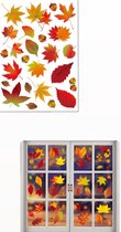 Akyol - herfst stickers - herfst sticker - Raamsticker - raamsticker voor kerst - herfst decoratie - leuke raam decoratie - herfst - decoratie - herfst versiering - stickers voor op je raam - blaadjes - bladeren