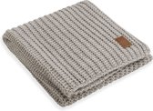 Knit Factory Cody Gebreid Plaid - Woondeken - plaid - Wollen deken - Kleed - Wollen plaid - Iced Clay - 160x130 cm