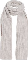 Knit Factory Carry Gebreide Sjaal Dames & Heren - Warme Wintersjaal - Grof gebreid - Langwerpige sjaal - Wollen sjaal - Heren sjaal - Dames sjaal - Unisex - Beige - 200x35 cm