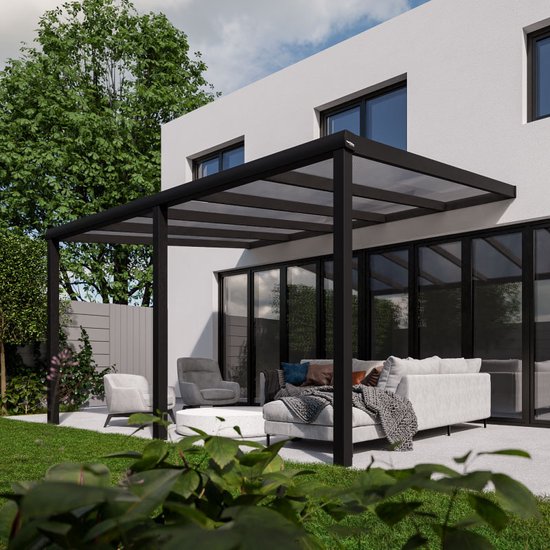 Abri de terrasse Pratt & Söhne 5x3,5 m - Auvent de jardin en polycarbonate  transparent... | bol.com