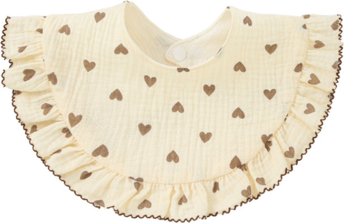 Goedkoopste Hydrofiele ronde hartjes slab bruin - hydrofiele ronde slab - hartjes slab - slabbetje