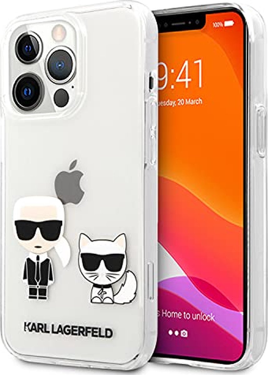 Karl Lagerfeld KLHCP13LCKTR hoesje voor iPhone 13 Pro / 13 hardcase - transparant Karl&Choupette