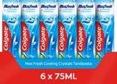 Colgate Max Fresh Cooling Crystals Tandpasta - 6 x 75ml - Voor Een Frisse Adem - Voordeelverpakking