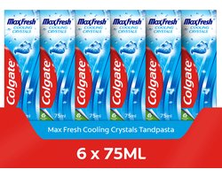 Colgate Max Fresh Cooling Crystals Tandpasta - 6 x 75ml - Voor Een Frisse Adem - Voordeelverpakking Colgate Max Fresh Cooling Crystals Tandpasta - 6 x 75ml - Voor Een Frisse Adem - Voordeelverpakking