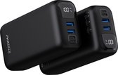 Phreeze Powerbank 27000 mAh - Zwart - Chargeur rapide - 2x USB-A (Quick Charge 3.0) + 1x USB-C (Power Delivery 3.0) - Convient pour Apple iPhone, iPad, Samsung, Android, Tablette - Powerbank iPhone - Powerbank Samsung