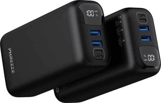 Powerbank met Quick Charge - Snellader - LED Display - 27000 mAh (99 Wh) - USB A, USB C & Micro USB - Universele Powerbanks