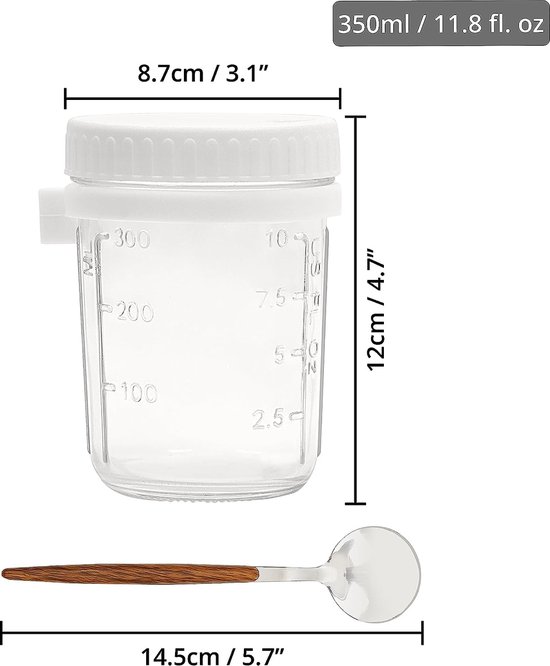 Lot De 3 Bocaux En Verre Avec Couvercle - 530 Ml, Hermétiques, Avec Cuillère Et étiquettes, Pour Cuisine Rangement
