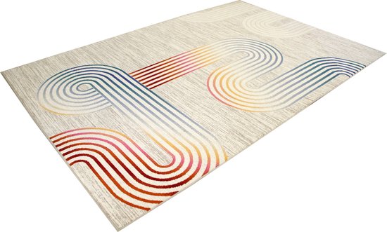 Geometrisch vloerkleed - 200x300cm - Voor binnen - Modern - Wol- Woonkamer - Kantoor - Laagpolig - Carpet