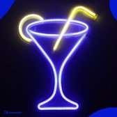 Neon Lamp - Cocktail - Incl. Ophanghaakjes - Neon Sign - Neon Verlichting - Neon Led Lamp - Wandlamp