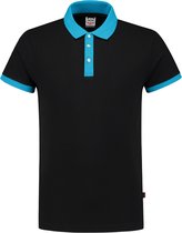 Tricorp poloshirt bi-color fitted - Casual - 201002 - zwart-turquoise - maat 5XL