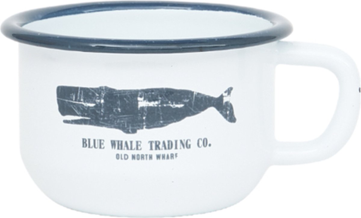 Emaille beker walvis wit 9,5x6 - BATELA