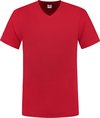 Tricorp T-shirt V-hals fitted - Casual - 101005 - Rood - maat L