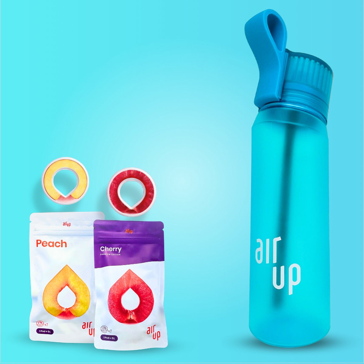 Air Up Drinking bottle light blue starter kit Flacon 650 ml
