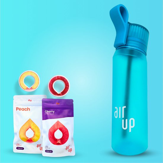 Air Up Drinkfles lichtblauw starterskit 650 ml Bottle Inclusief 2 pods