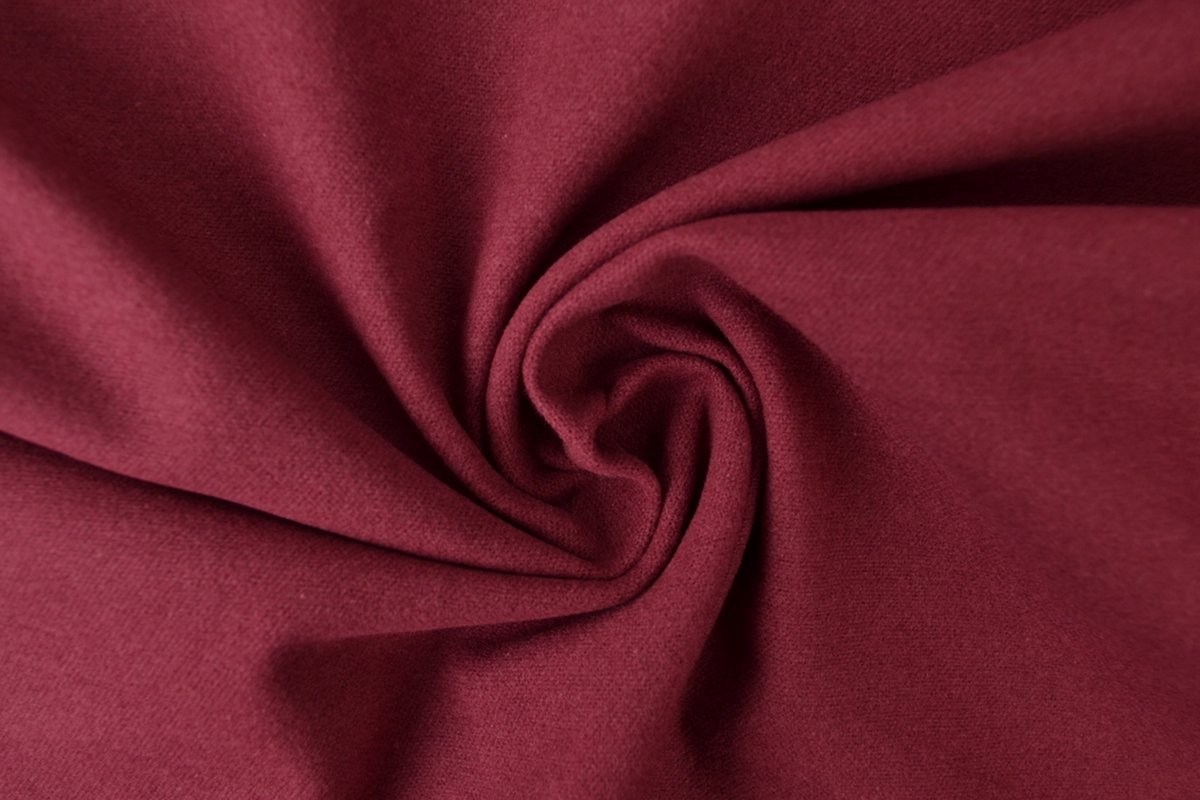 50 meter molton stof - Bordeaux rood - 100% katoen - Molton stof op rol