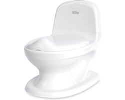 Nuby™ Plaspotje - Wc met deksel en - doorspoelgeluid - Trainingstoilet - Antislip - Met opbergruimte voor doekjes - Wit
