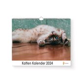 Huurdies - Katten Kalender - Jaarkalender 2024 - 35x24 - 300gms