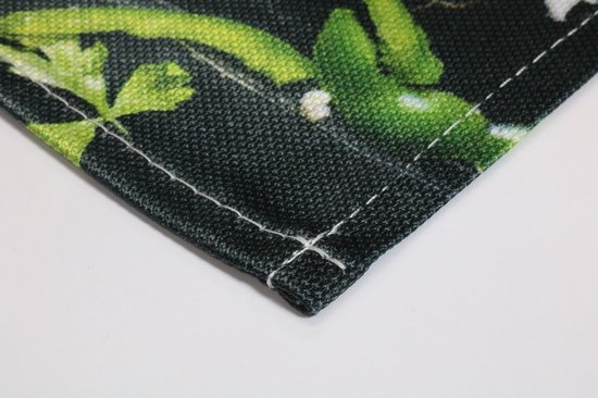 BWK Textiele Placemat - Exotische Kikker Kijkt Nieuwsgierig over een Steen - Set van 1 Placemats - 45x30 cm - Polyester Stof - Afneembaar