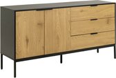 Sohome Dressoir Joannie - Met 3 lades - Eiken en metaal - 160cm