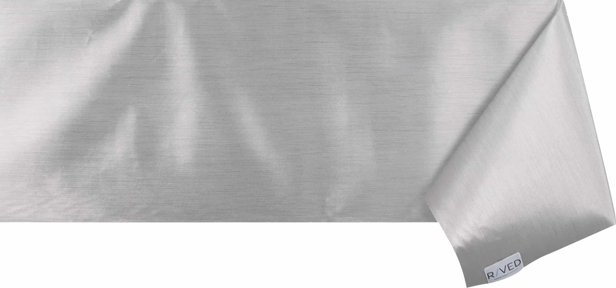 Raved nieuwjaar Tafelzeil - Metallic Zilver 140 cm x 50 cm - PVC - Afwasbaar