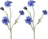 Viv! Home Luxuries Korenbloem - 2 stuks - zijden bloem - blauw - 61cm