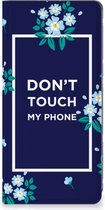 Telefoontasje OPPO Reno8 T 4G Smartphone Hoesje Flowers Blue Don't Touch My Phone
