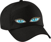 Bellatio Decorations halloween monster verkleed pet - blauwe ogen - zwart - unisex - volwassenen