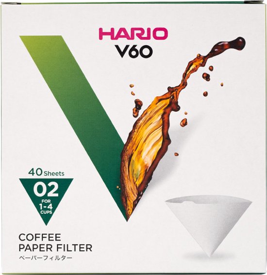 HARIO V60 Koffiefilters - 02 Size - Wit - 40 stuks